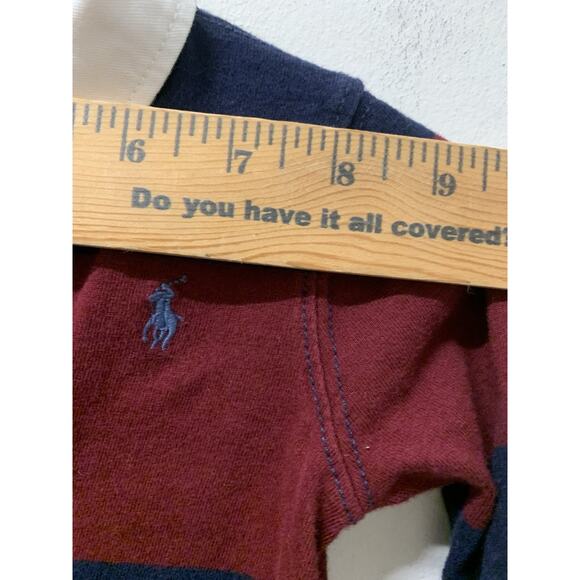 Ralph Lauren Baby Romper Rugby Stripes One Piece Pony Logo Size 9 - Picture 4 of 7